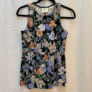 Maeve by Anthropologie Brenner Floral Peplum top, size x-small.